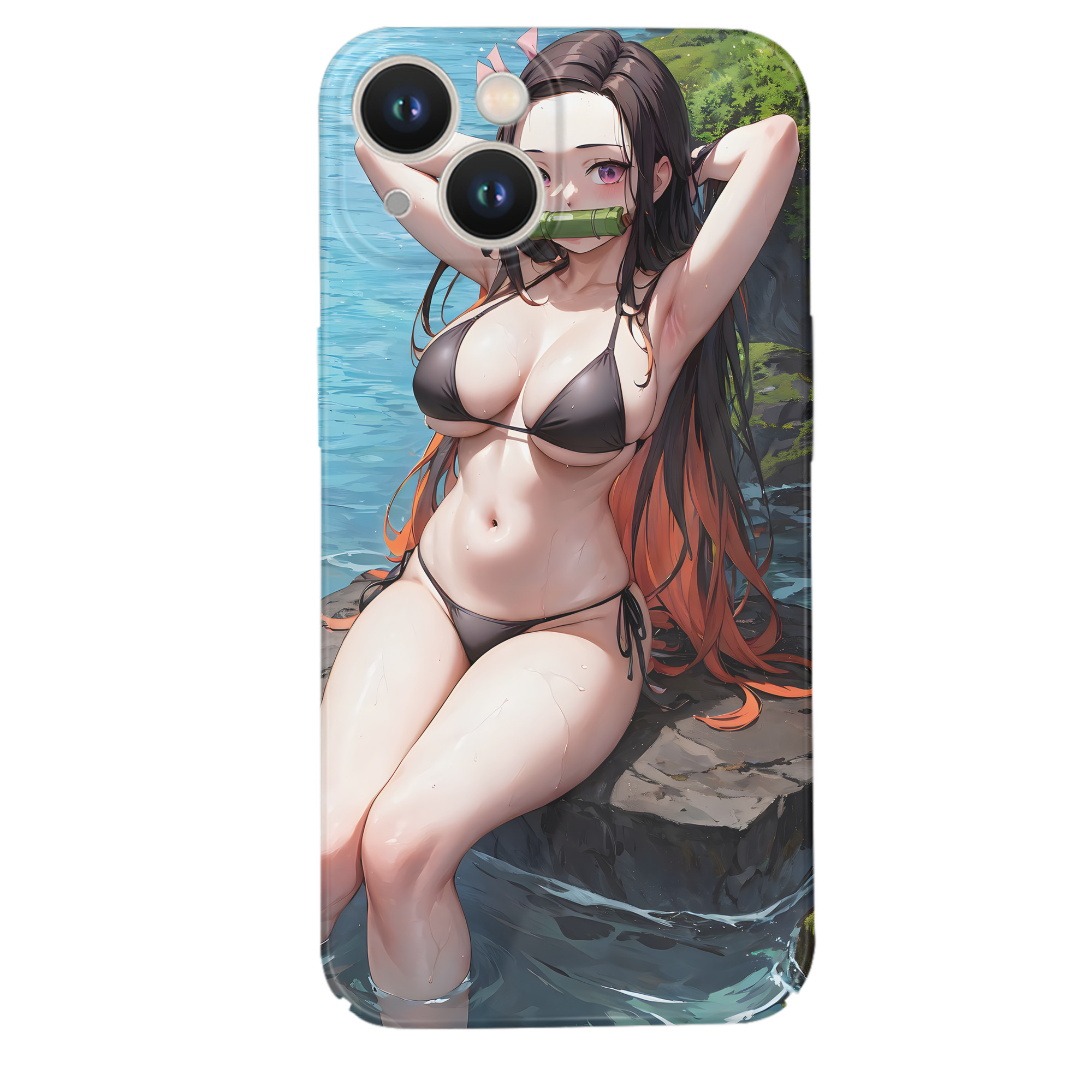 （画像用） 鬼滅の刃（きめつのやいば）竈門 禰󠄀豆子／かまど ねずこ Kamado Nezuko 【iPhone 14シリーズ対応】ハードケース